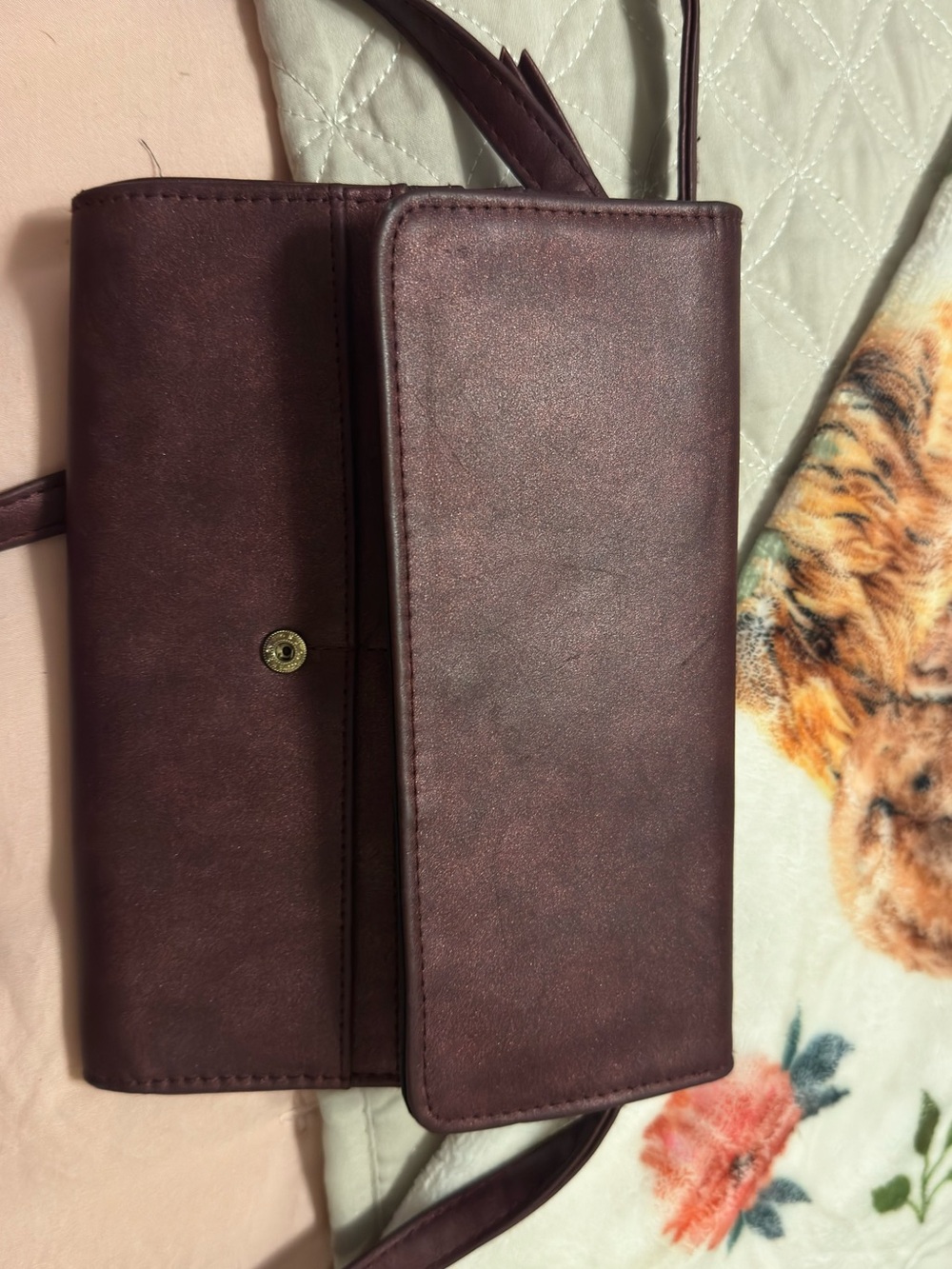 Women's Burgundy Crossbody Clutch Bag
